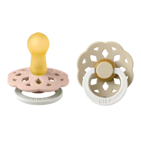 BIBS Boheme Pacifier 2 Pack - Blush Glow/Vanilla Glow