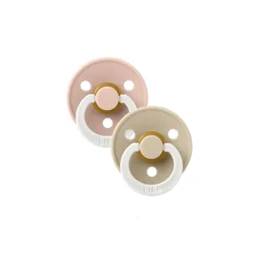 BIBS Colour GLOW Latex Pacifiers - Blush   Vanilla - 2 Pack
