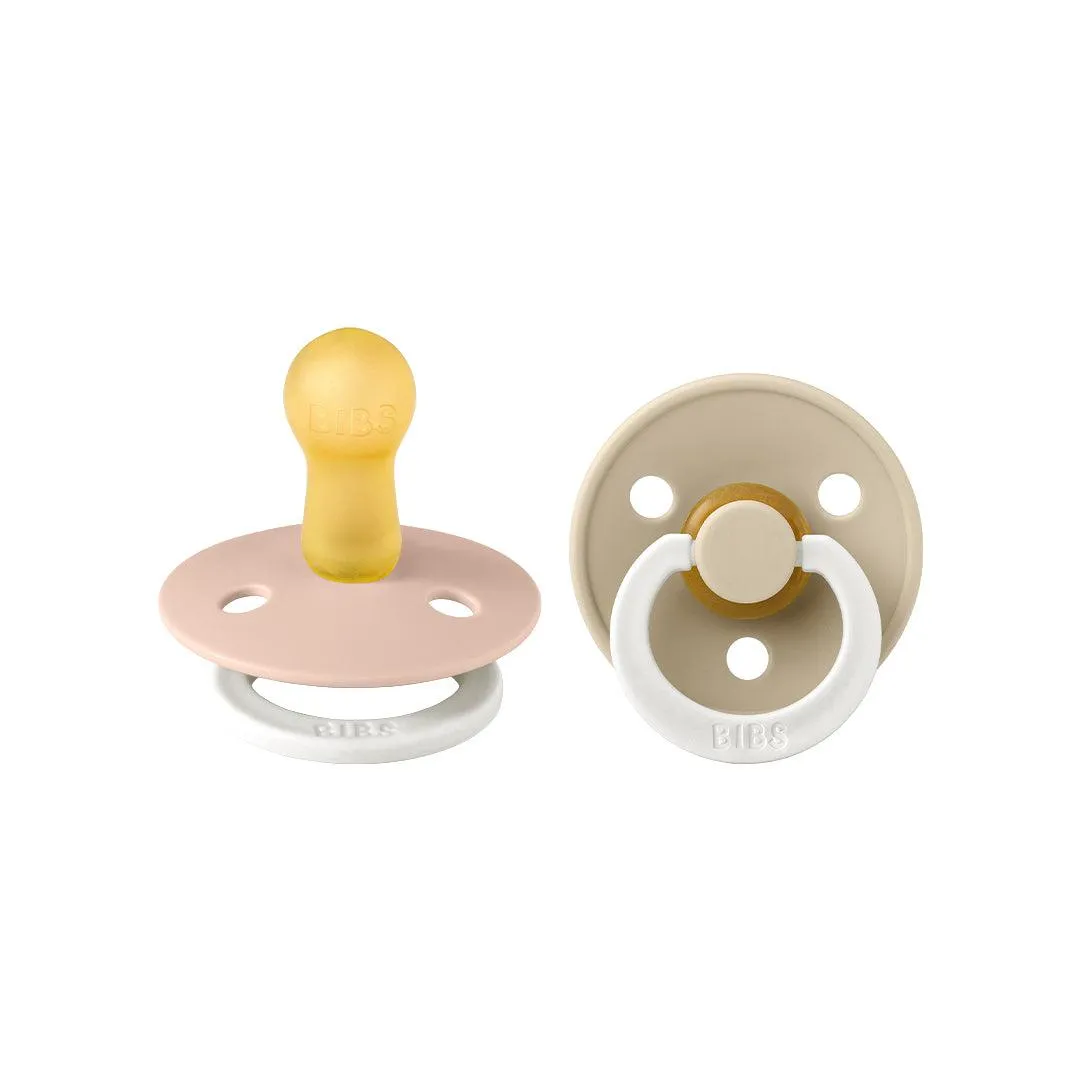 BIBS Colour GLOW Latex Pacifiers - Blush   Vanilla - 2 Pack