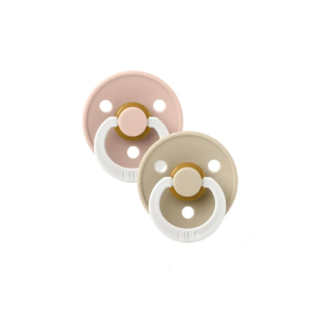 BIBS Colour GLOW Latex Pacifiers - Blush   Vanilla - 2 Pack
