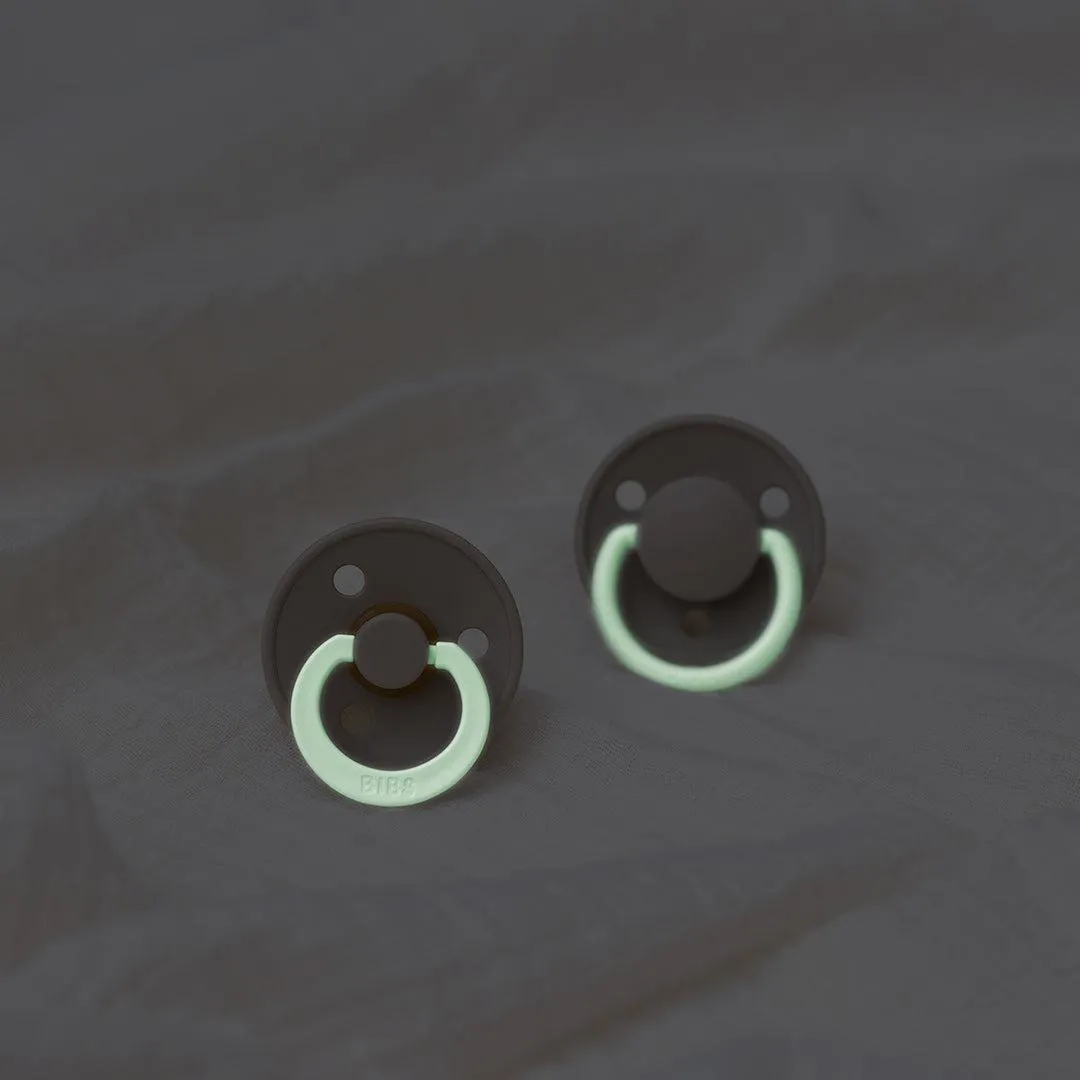 BIBS Colour GLOW Latex Pacifiers - Blush   Vanilla - 2 Pack