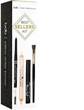 Billion Dollar Brows Best Sellers Kit, Includes Universal Brow Pencil, Brow Duo Pencil, Brow Gel and Smudge Brush for Perfectly Defined Brows