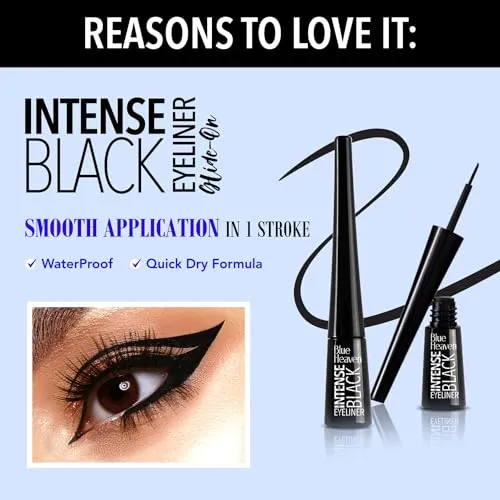Blue Heaven Dramatic Eyes Essential Make-up Set - Black Eyeliner, 24Hr Stay Kajal, Micellar Cleansing Water, Lash Twist Mascara, 141ml   0.30g