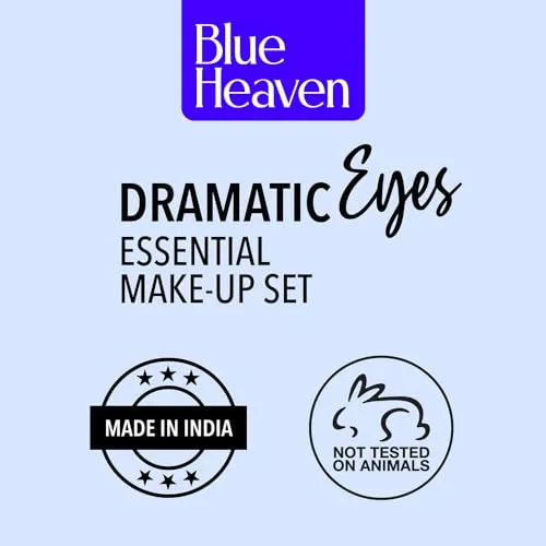 Blue Heaven Dramatic Eyes Essential Make-up Set - Black Eyeliner, 24Hr Stay Kajal, Micellar Cleansing Water, Lash Twist Mascara, 141ml   0.30g