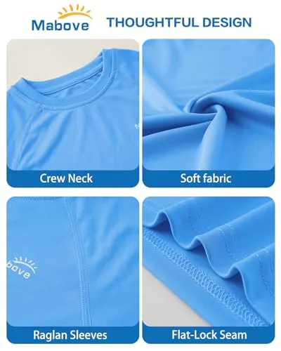 Boys UPF 50  Long Sleeve Sport Sun Protective Rash Guard Swim Athletic Shirt Outdoor Running Blue