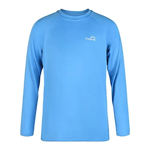 Boys UPF 50  Long Sleeve Sport Sun Protective Rash Guard Swim Athletic Shirt Outdoor Running Blue
