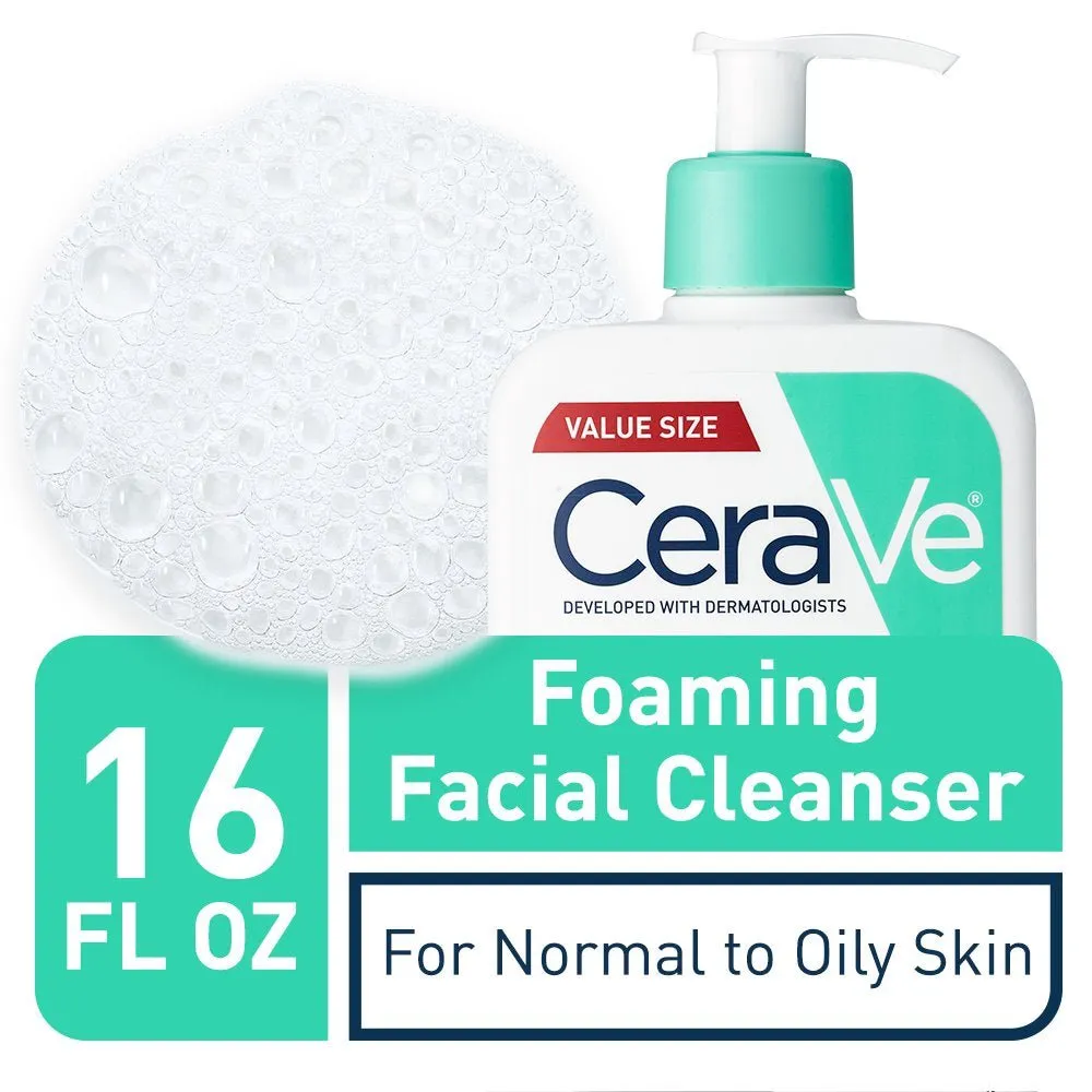 CERAVE Foaming Facial Cleanser Daily Face Wash for Normal to Oily Skin 473ML