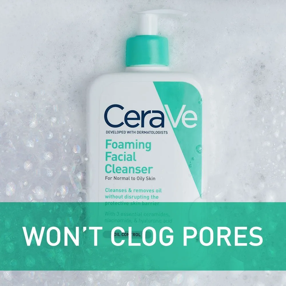 CERAVE Foaming Facial Cleanser Daily Face Wash for Normal to Oily Skin 473ML