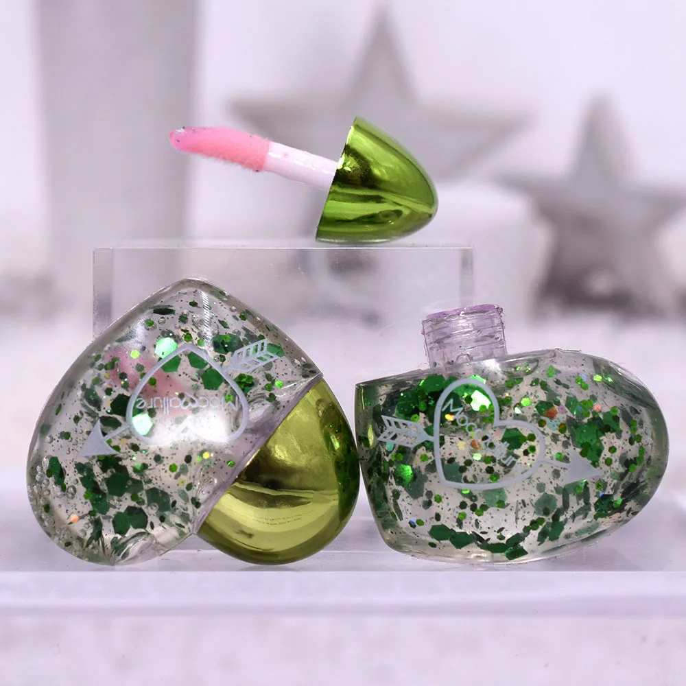 Confetti Filled Heart Shape Lip Gloss