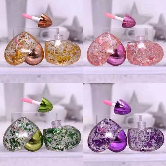 Confetti Filled Heart Shape Lip Gloss