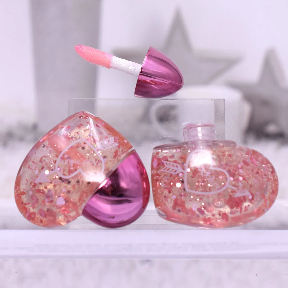 Confetti Filled Heart Shape Lip Gloss