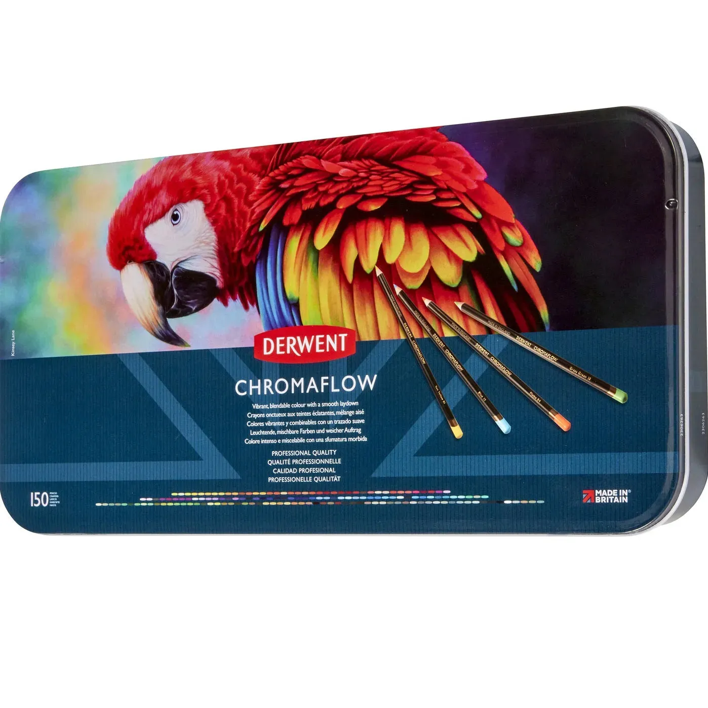 Derwent 150 ChromaFlow Coloured Artists Pencils Tin Set Professional Full Range