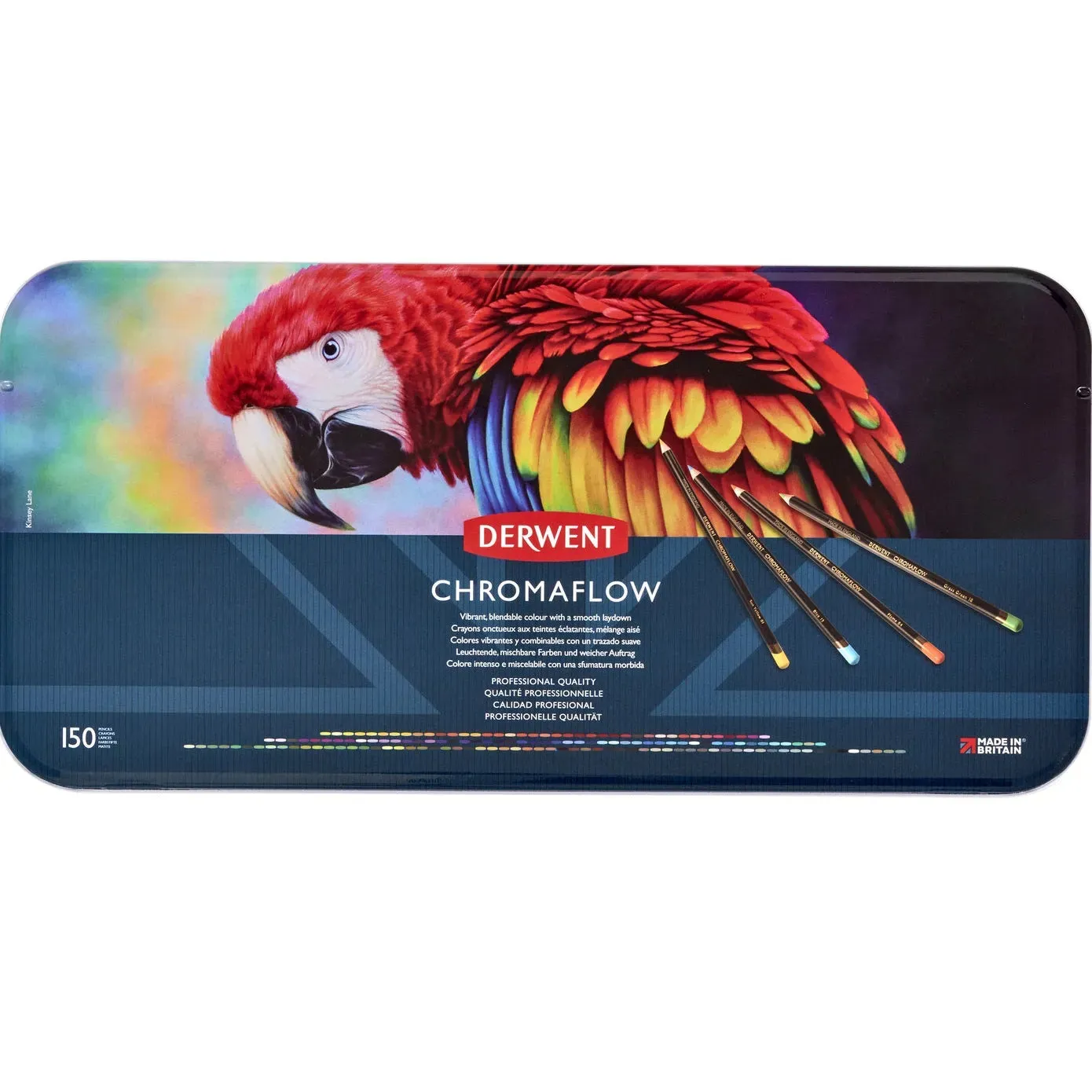 Derwent 150 ChromaFlow Coloured Artists Pencils Tin Set Professional Full Range
