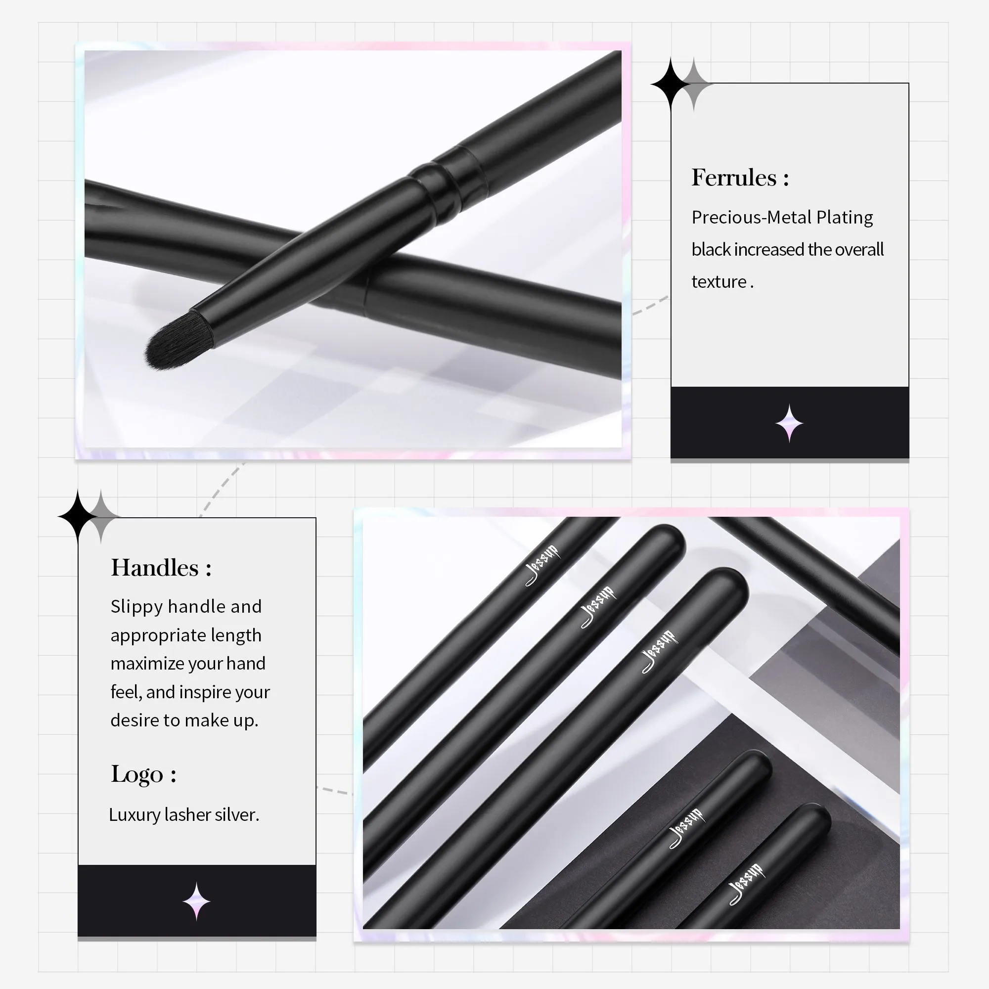 Essential Eye Brush Gift Set Natural and Synthetic 12 Pcs T322