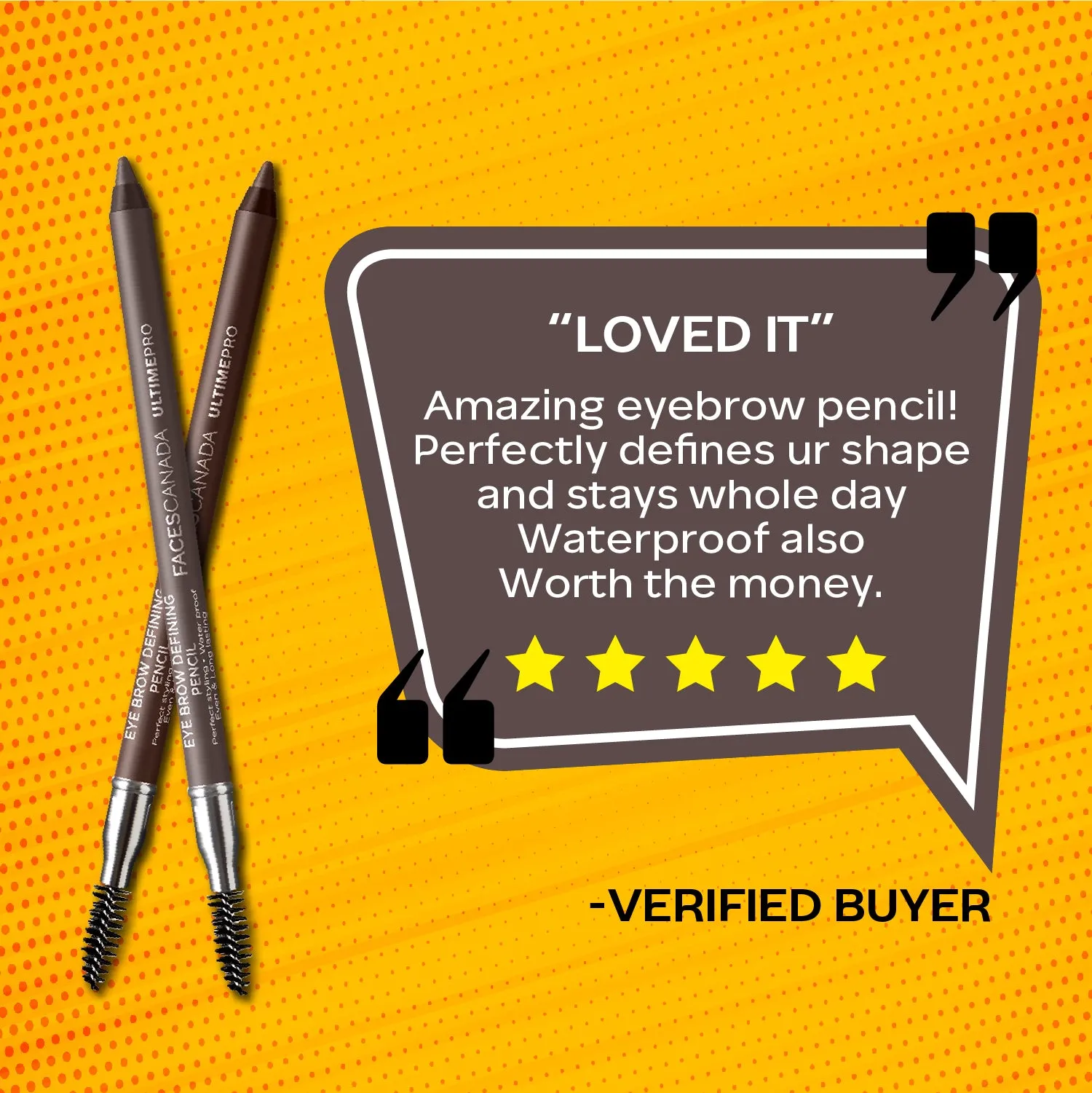 Faces Canada Brow Defining Pencil | Gel Gliding Formula | No Transfer | Waterproof | Long Lasting |Intense Color |Paraben & Mineral Oil Free |Tan 1.2g