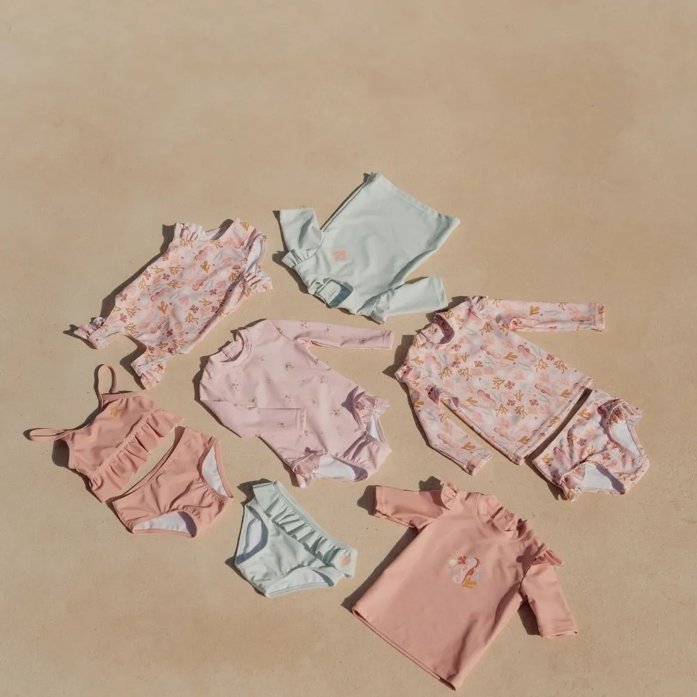 Girls Swim Bikini Pant Ruffles Ocean Dreams Pink