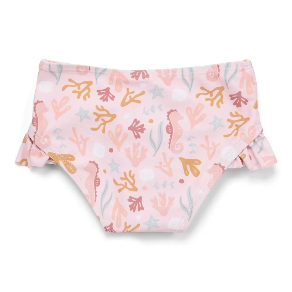 Girls Swim Bikini Pant Ruffles Ocean Dreams Pink