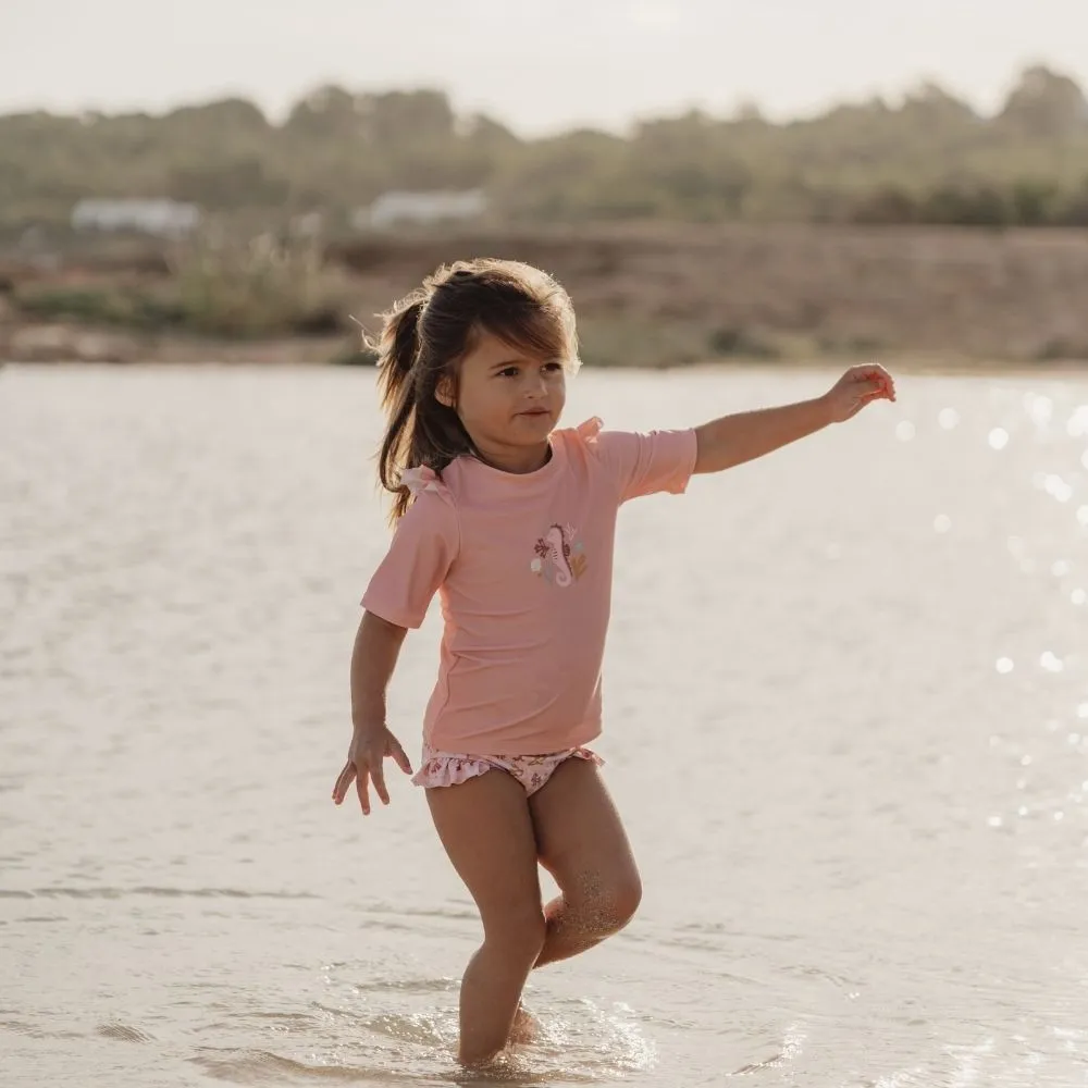 Girls Swim Bikini Pant Ruffles Ocean Dreams Pink
