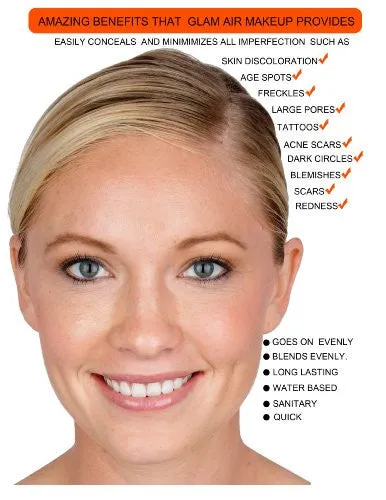Glam Air Airbrush M1 Fair Ivory Matte Foundation Water-based Makeup (999) (Ideal for normal to oily skin) (0.25 Oz)