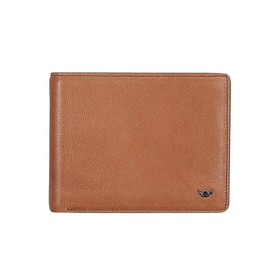 Golden Head Como Billfold Leather Wallet with Coin Pouch and 8 CC Slots, Cognac