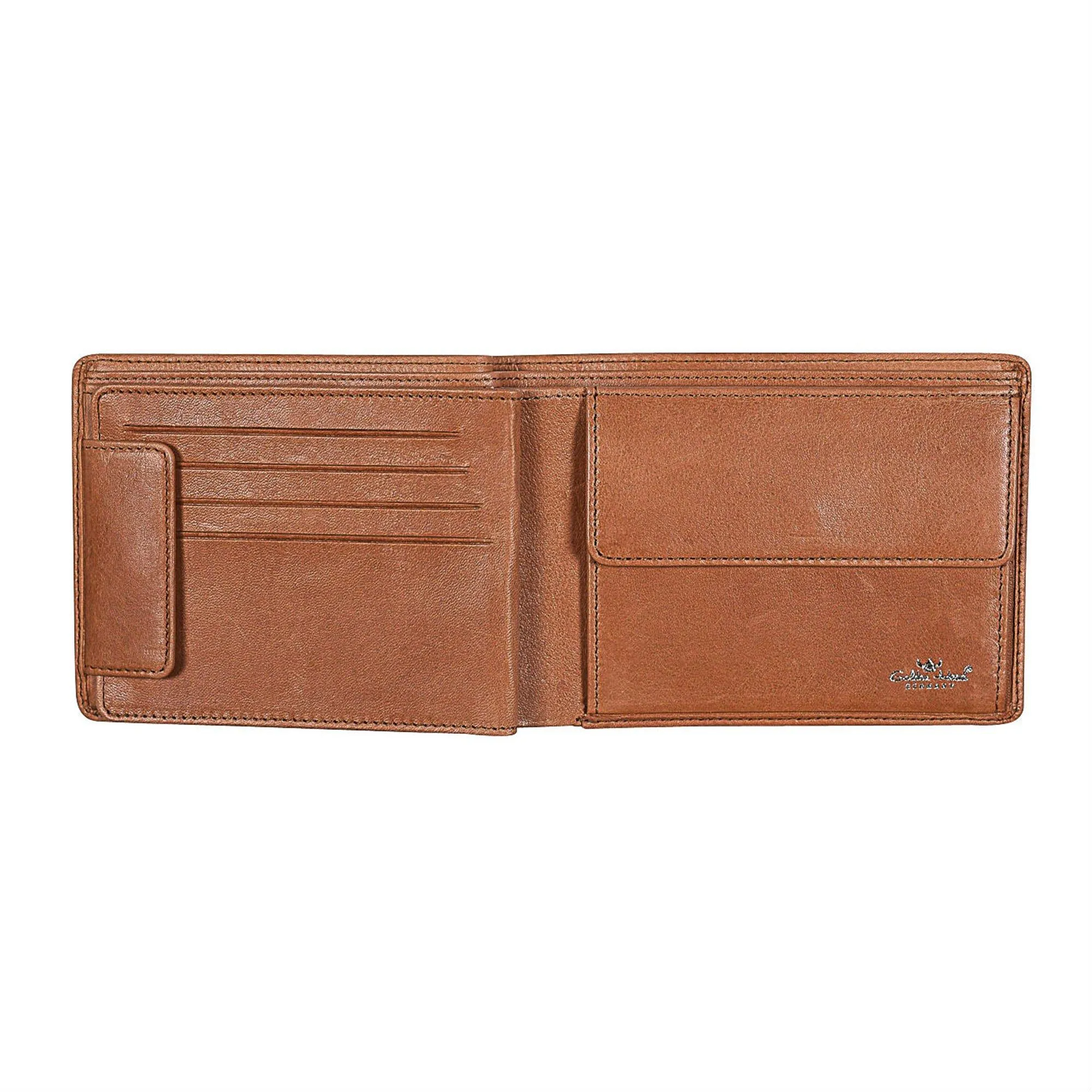 Golden Head Como Billfold Leather Wallet with Coin Pouch and 8 CC Slots, Cognac