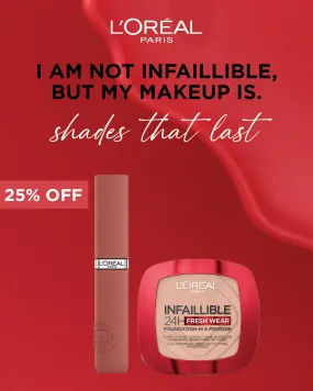 Infallible Matte Resistance Lipstick & 24H Fresh Wear Powder