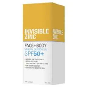 Invisible Zinc Face and Body SPF50  Sunscreen 150g