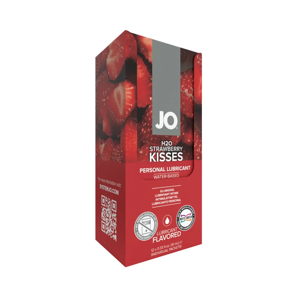 JO H2O Strawberry Kisses Water-Based Personal Lubricant 10 mL Foil 12-Pack