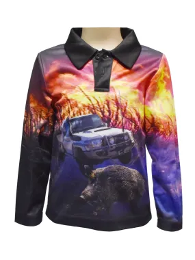 Kids Long Sleeve Fishing Shirts - Cane Boar