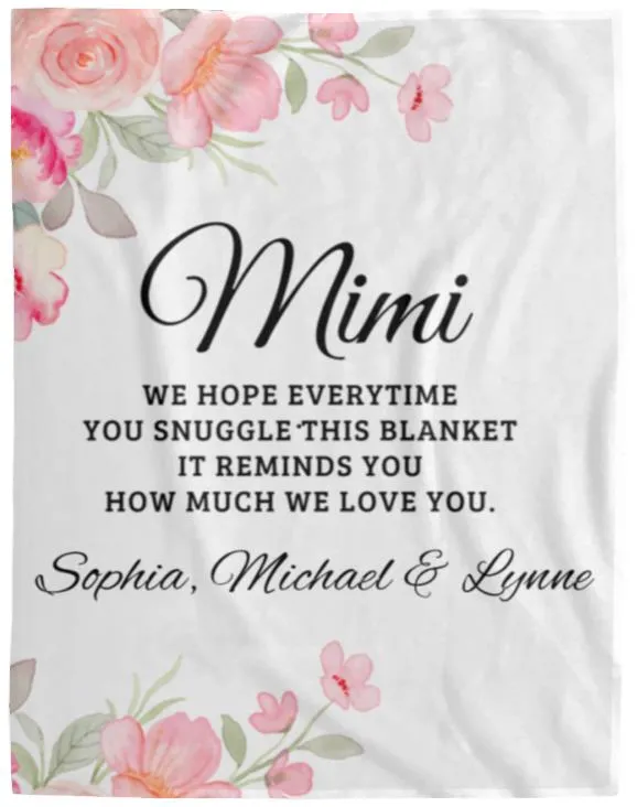 Mimi, Personalized Plush Fleece Blanket