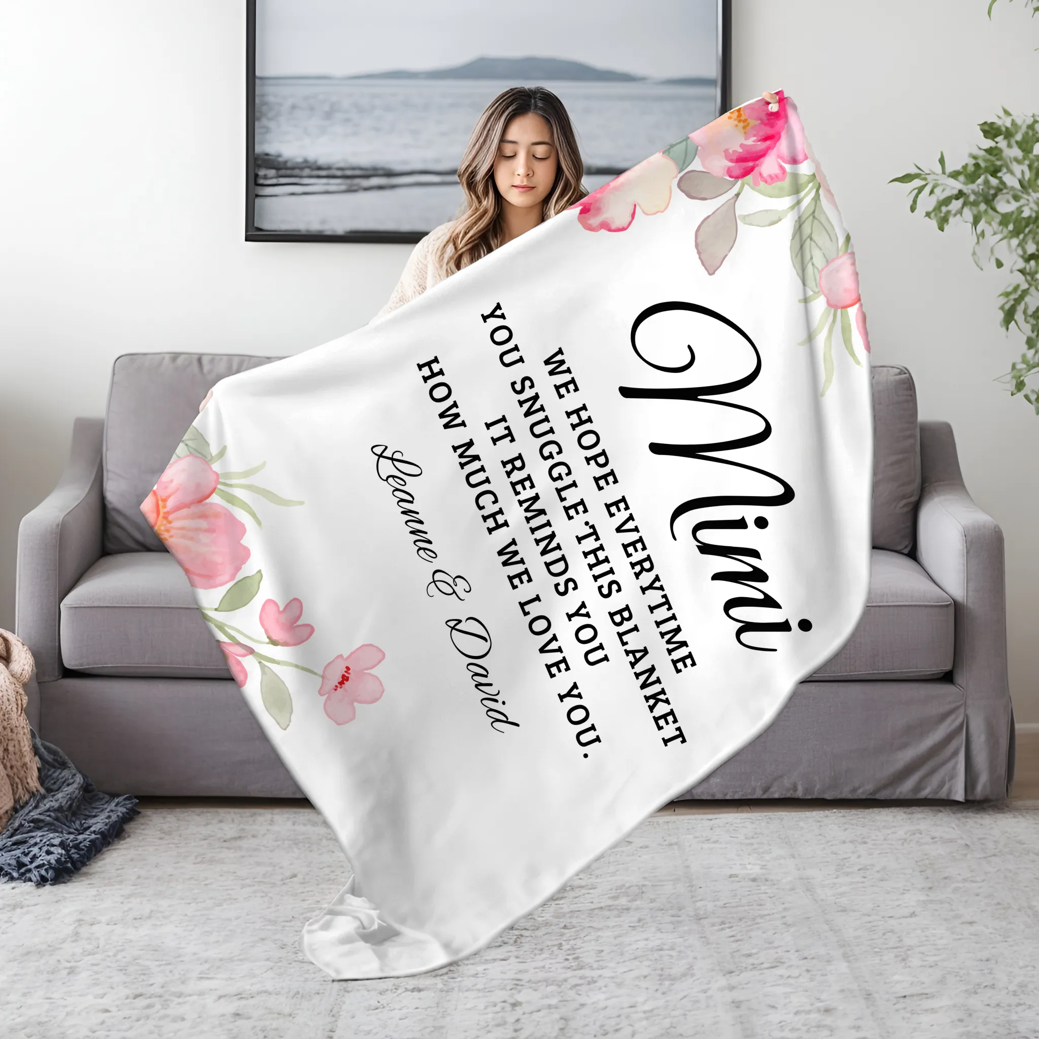 Mimi, Personalized Plush Fleece Blanket