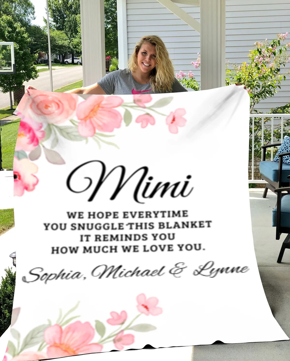 Mimi, Personalized Plush Fleece Blanket