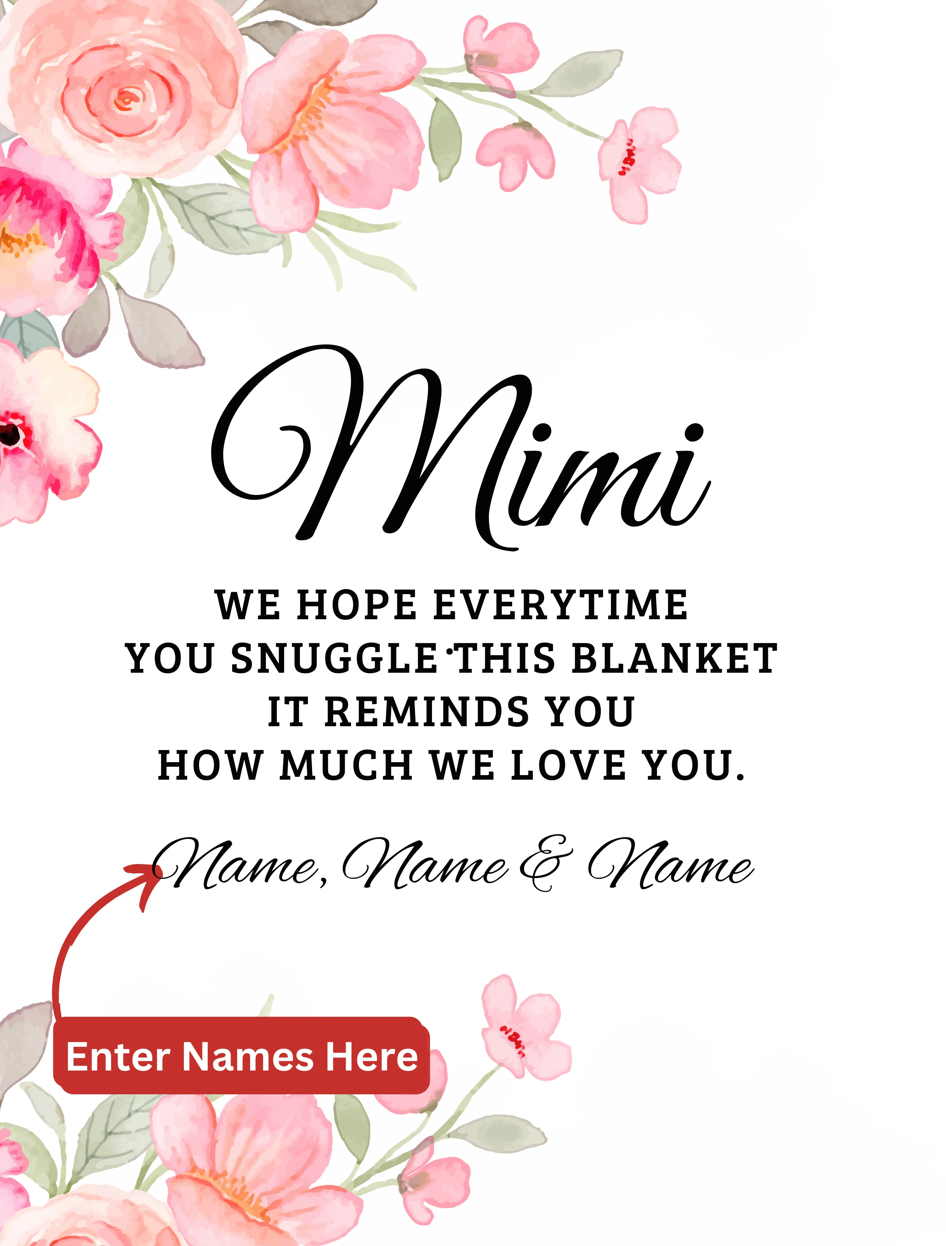 Mimi, Personalized Plush Fleece Blanket