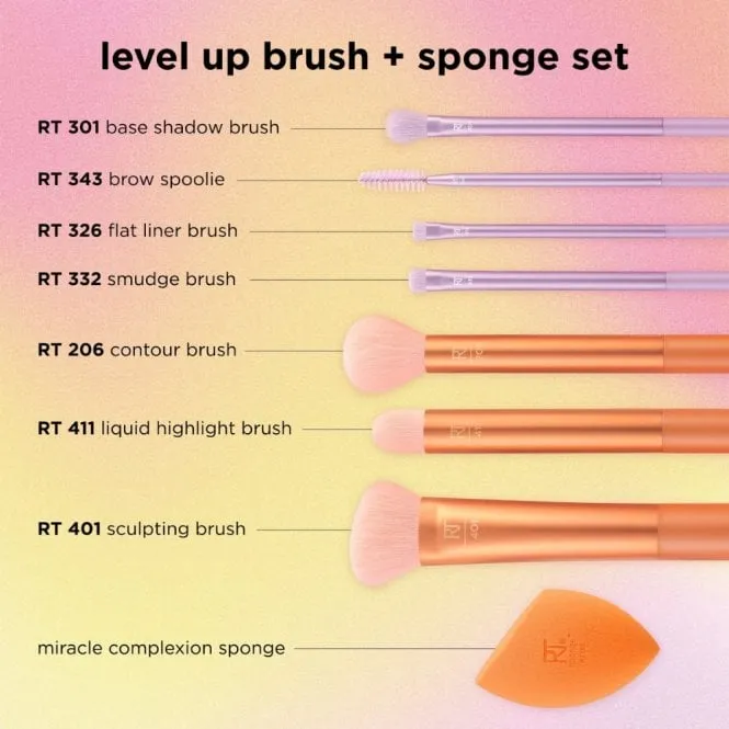 Real Techniques Level Up 8 Piece Makeup Brush & Sponge Set
