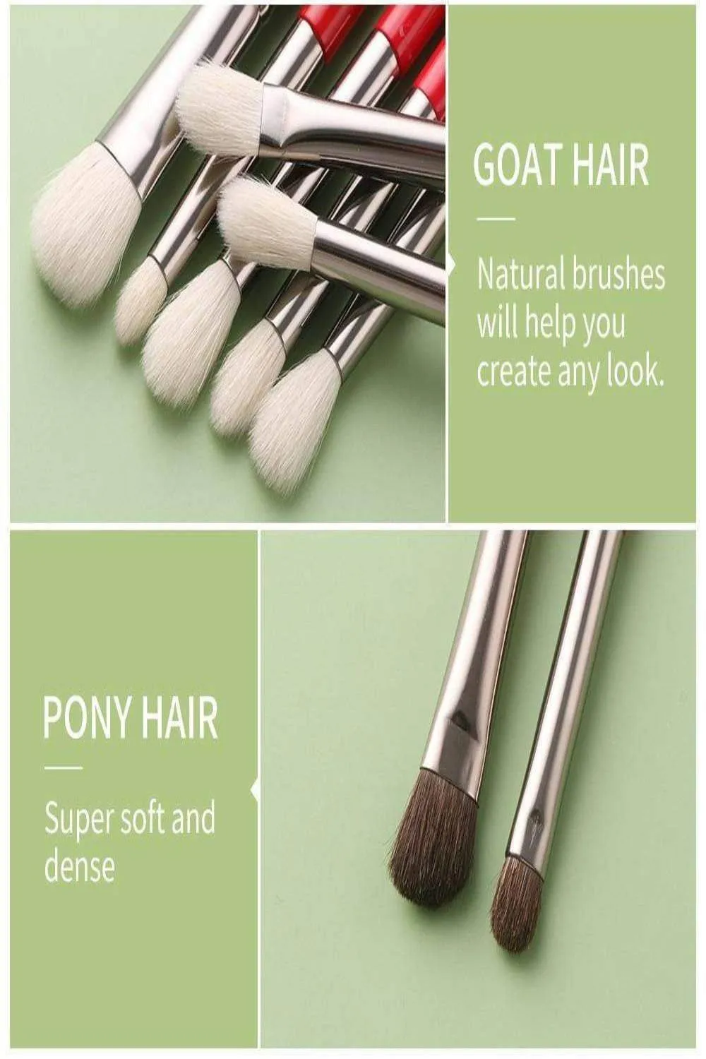 Red Professional Makeup Brush Set