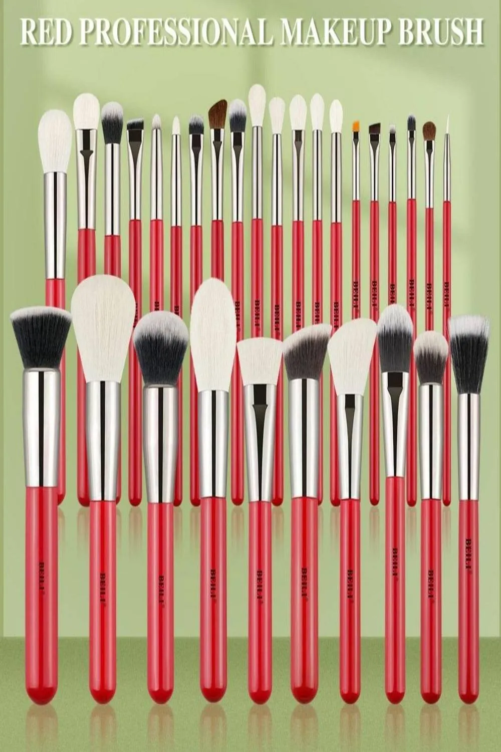 Red Professional Makeup Brush Set