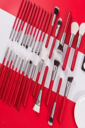Red Professional Makeup Brush Set