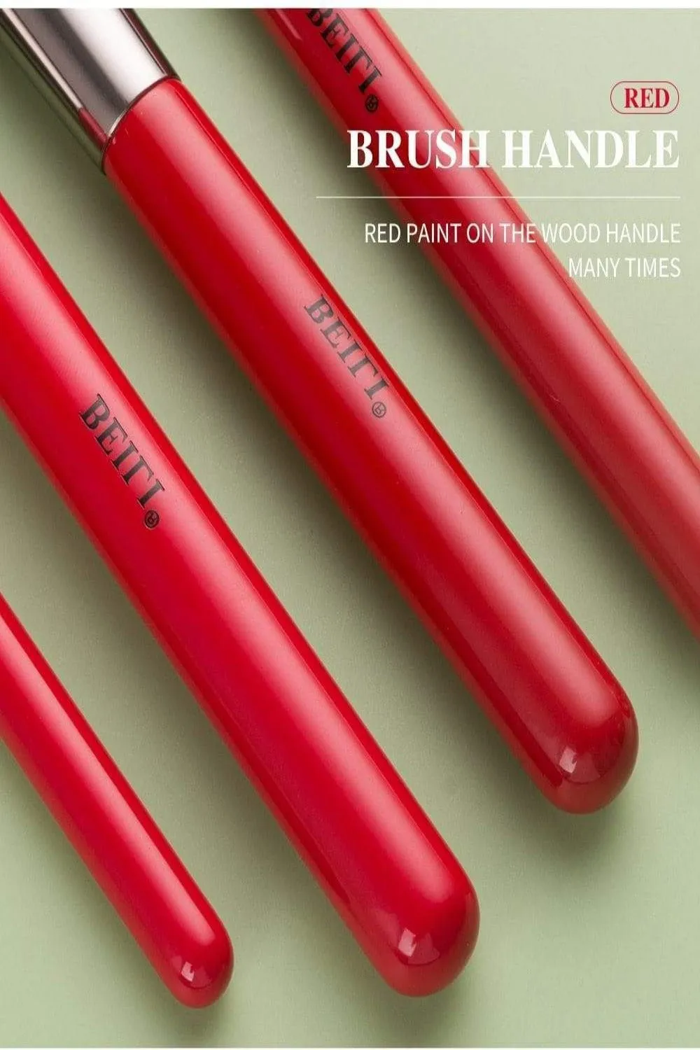 Red Professional Makeup Brush Set
