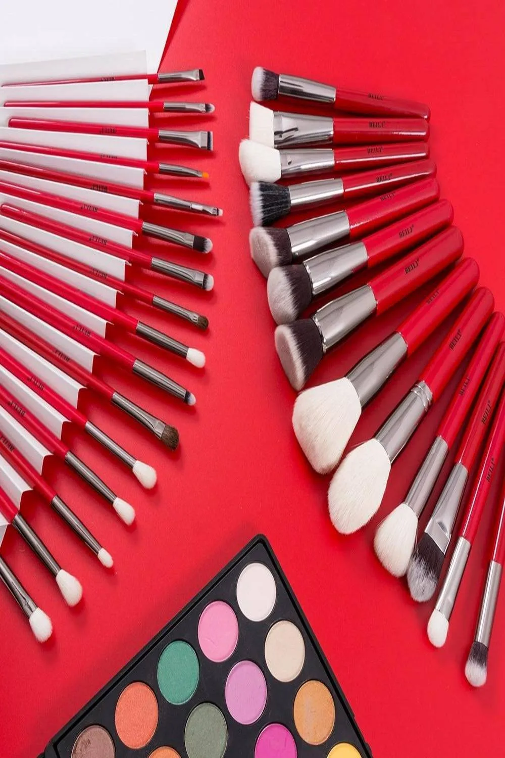 Red Professional Makeup Brush Set