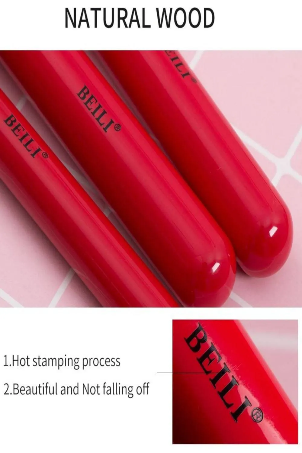 Red Professional Makeup Brush Set