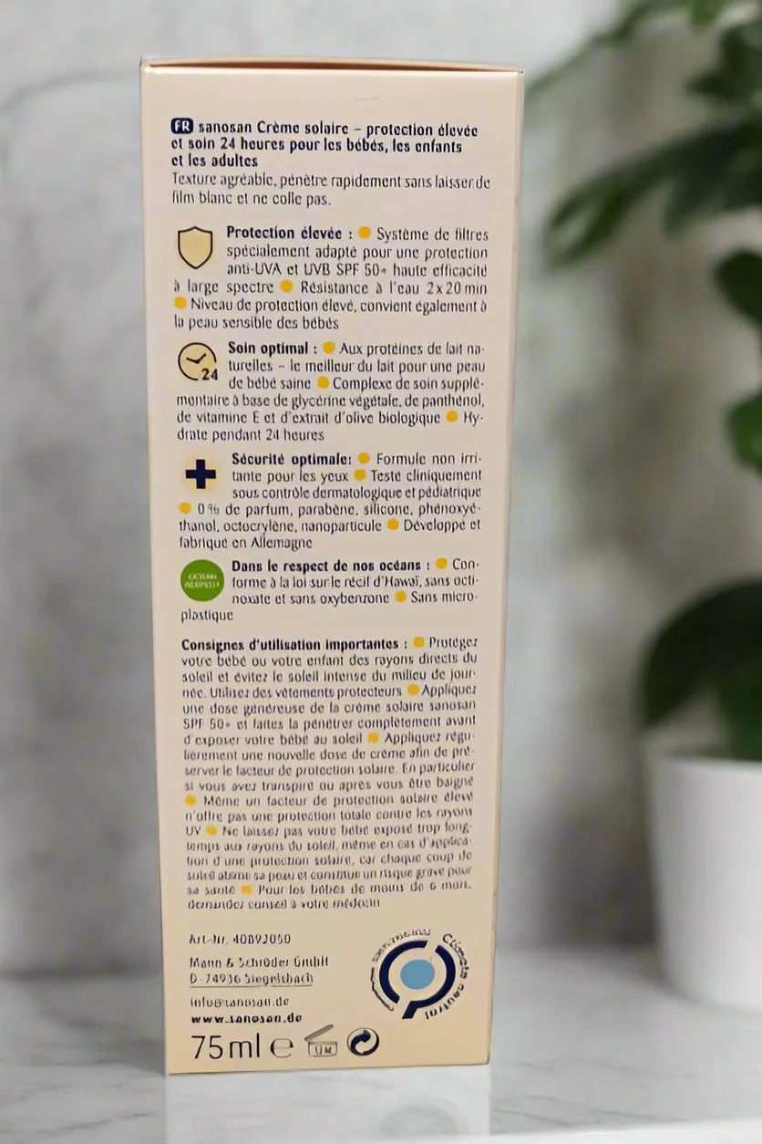 Sanosan Baby Sun Cream SPF 50  75 Ml
