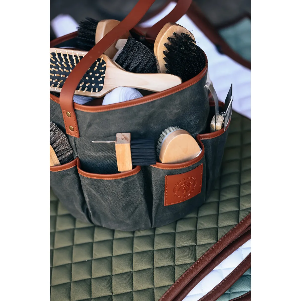 Sixteen Cypress Wax Canvas Grooming Tote