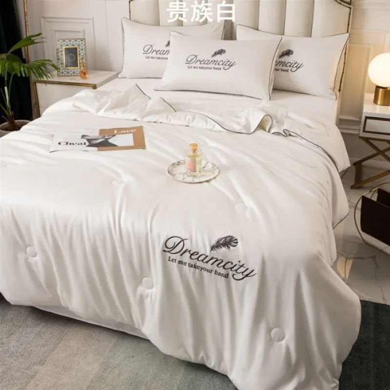 Tencel Summer Cooling Ice Silk Summer Quilt Airable Cover Four-piece Set